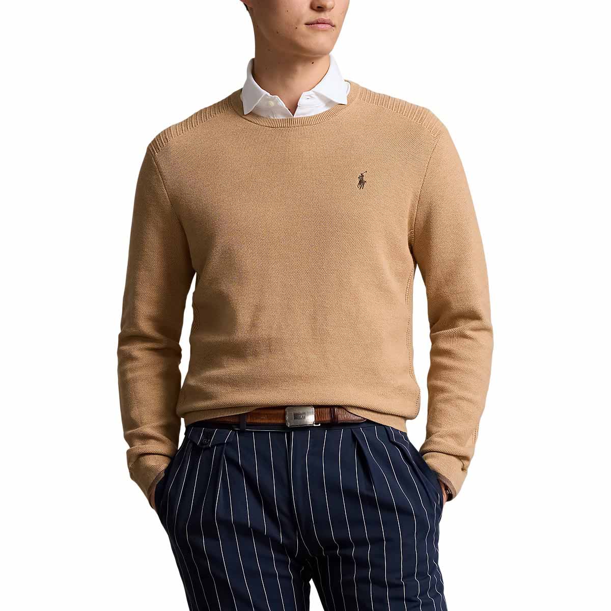 Polo Ralph Lauren Mesh-Knit Cotton Crewneck Sweater